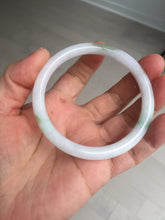 Load image into Gallery viewer, 55.8mm certified 100% natural white sunny green purple slim round cut jadeite jade bangle BL90-4666