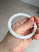 Load image into Gallery viewer, 55.8mm certified 100% natural white sunny green purple slim round cut jadeite jade bangle BL90-4666
