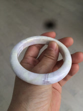 Load image into Gallery viewer, 56.1mm certified 100% natural icy light white/green/purple jadeite jade bangle AX9-0638