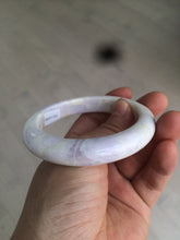 Load image into Gallery viewer, 56.1mm certified 100% natural icy light white/green/purple jadeite jade bangle AX9-0638
