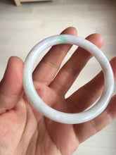 Load image into Gallery viewer, 55mm certified 100% natural white sunny green purple slim round cut jadeite jade bangle BL91-4675