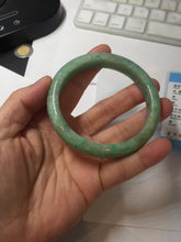 Load image into Gallery viewer, 58.4mm Certified Type A 100% Natural sunny green gray Jadeite Jade bangle PA117-9894