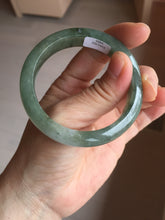 Load image into Gallery viewer, 50.5mm Certified type A 100% Natural icy watery oily dark green white Jadeite Jade bangle PB122-3460