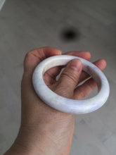 Load image into Gallery viewer, 56.1mm certified 100% natural icy light white/green/purple jadeite jade bangle AX9-0638