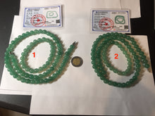 Load image into Gallery viewer, 8-8.4mm Certified 100% natural green Quartzite (DuLong jade) Bracelet Necklace set CB19 Not jadeite jade! Please read the whole description