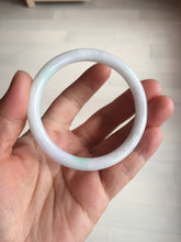 Load image into Gallery viewer, 55mm certified 100% natural white sunny green purple slim round cut jadeite jade bangle BL91-4675
