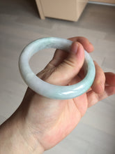 Load image into Gallery viewer, 56.5mm certified 100% natural type A white/light green white purple jadeite jade bangle AH100-0545