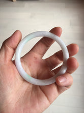 Load image into Gallery viewer, 55mm certified 100% natural white sunny green purple slim round cut jadeite jade bangle BL91-4675