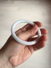 Load image into Gallery viewer, 55mm certified 100% natural white sunny green purple slim round cut jadeite jade bangle BL91-4675