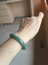 Load image into Gallery viewer, 50.5mm Certified type A 100% Natural icy watery oily dark green white Jadeite Jade bangle PB122-3460