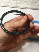 Load image into Gallery viewer, 58.3mm Certified Type A 100% Natural dark green/blue/gray Guatemala slim round cut Jadeite bangle BP202-5522