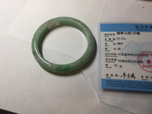 Load image into Gallery viewer, 58.4mm Certified Type A 100% Natural sunny green gray Jadeite Jade bangle PA119-9890