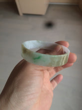 Load image into Gallery viewer, 50.8mm Certified type A 100% Natural sunny green/white/purple thin square Jadeite Jade bangle AM77-2829