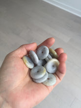 Load image into Gallery viewer, 24-25mm Type A 100% Natural light purple/yellow/white Jadeite Jade Safety Guardian Button donut Pendant/worry stone group BM54