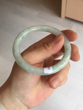 Load image into Gallery viewer, 54mm Certified type A 100% Natural sunny green/white round cut Jadeite bangle BN81-9817