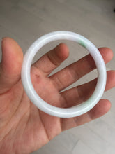 Load image into Gallery viewer, 55mm certified 100% natural white sunny green purple slim round cut jadeite jade bangle BL91-4675