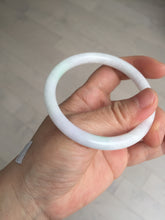 Load image into Gallery viewer, 55mm certified 100% natural white sunny green purple slim round cut jadeite jade bangle BL91-4675