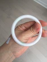 Load image into Gallery viewer, 55mm certified 100% natural white sunny green purple slim round cut jadeite jade bangle BL91-4675