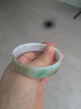 Load image into Gallery viewer, 50.8mm Certified type A 100% Natural sunny green/white/purple thin square Jadeite Jade bangle AM77-2829