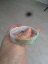 Load image into Gallery viewer, 50.8mm Certified type A 100% Natural sunny green/white/purple thin square Jadeite Jade bangle AM77-2829