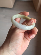 Load image into Gallery viewer, 52mm certified Type A 100% Natural yellow brown white Jadeite Jade bangle AU23-0242