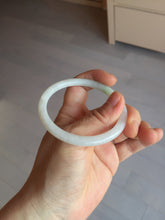 Load image into Gallery viewer, 54.5mm certified 100% natural Type A white/sunny green round cut jadeite jade bangle BL50-3524