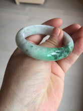 Load image into Gallery viewer, 47mm certified 100% natural Type A sunny green white oval jadeite jade bangle BP49-9340