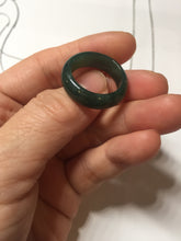 Load image into Gallery viewer, 3 pieces Type A 100% Natural dark green/black Jadeite Jade ring blessed melon(福瓜), rectangle safety bead pendants set BK133