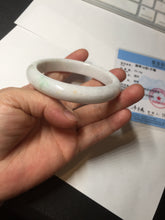 Load image into Gallery viewer, 59.5mm Certified Type A 100% Natural sunny green white (白底青) Jadeite Jade bangle BP42-3182