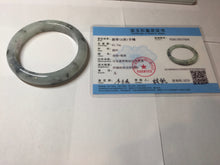 Load image into Gallery viewer, 60mm certified Type A 100% Natural icy watery light green with green floating flowers Jadeite Jade bangle BK134-7434