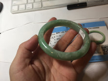 Load image into Gallery viewer, 58.4mm Certified Type A 100% Natural sunny green gray Jadeite Jade bangle PA119-9890