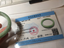 Load image into Gallery viewer, 58.4mm Certified Type A 100% Natural sunny green gray Jadeite Jade bangle PA119-9890