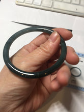Load image into Gallery viewer, 57.3mm Certified Type A 100% Natural light green/blue/gray Guatemala slim round cut Jadeite bangle BP204-1007