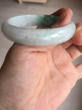 Load image into Gallery viewer, 47mm certified 100% natural Type A sunny green white oval jadeite jade bangle BP49-9340