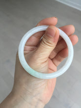 Load image into Gallery viewer, 54.5mm certified 100% natural Type A white/sunny green round cut jadeite jade bangle BL50-3524