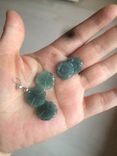 Load image into Gallery viewer, 100% Natural blue gray green  Guatemala jadeite Jade flower pendant group BH61