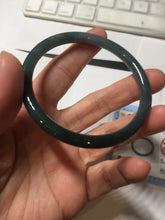 Load image into Gallery viewer, 57.3mm Certified Type A 100% Natural light green/blue/gray Guatemala slim round cut Jadeite bangle BP204-1007