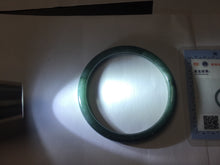 Load image into Gallery viewer, 57.3mm Certified Type A 100% Natural light green/blue/gray Guatemala slim round cut Jadeite bangle BP204-1007