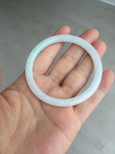 Load image into Gallery viewer, 54.5mm certified 100% natural Type A white/sunny green round cut jadeite jade bangle BL50-3524