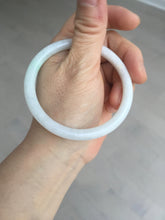 Load image into Gallery viewer, 54.5mm certified 100% natural Type A white/sunny green round cut jadeite jade bangle BL50-3524