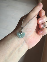 Load image into Gallery viewer, 100% Natural type A icy watery  light dark green/blue/gray/black Guatemala Jadeite Jade butterfly pendant BP177