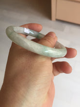 Load image into Gallery viewer, 55mm Certified type A 100% Natural sunny green/white round cut Jadeite bangle BN76