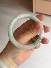 Load image into Gallery viewer, 55mm Certified type A 100% Natural sunny green/white round cut Jadeite bangle BN76