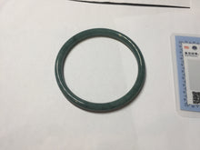 Load image into Gallery viewer, 57.3mm Certified Type A 100% Natural light green/blue/gray Guatemala slim round cut Jadeite bangle BP205-1023