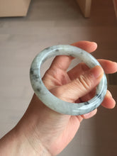 Load image into Gallery viewer, 60mm certified Type A 100% Natural icy watery light green with green floating flowers Jadeite Jade bangle BK134-7434