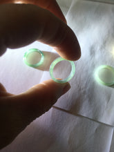 Load image into Gallery viewer, Size 2 3/4 (13.8mm) 100% natural type A icy watery green/blue/purple Guatemala jadeite jade band ring group AA104