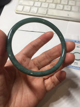 Load image into Gallery viewer, 57.3mm Certified Type A 100% Natural light green/blue/gray Guatemala slim round cut Jadeite bangle BP205-1023