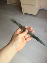 Load image into Gallery viewer, 22cm 100% Natural light green black Xiu Jade Serpentine vantage fish square style hairpin AW21