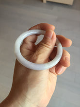 Load image into Gallery viewer, 51.5mm certified 100% natural type A light purple white slim oval round cut jadeite jade bangle BL51-3528