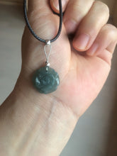 Load image into Gallery viewer, 100% Natural blue gray green  Guatemala jadeite Jade flower pendant group BH61